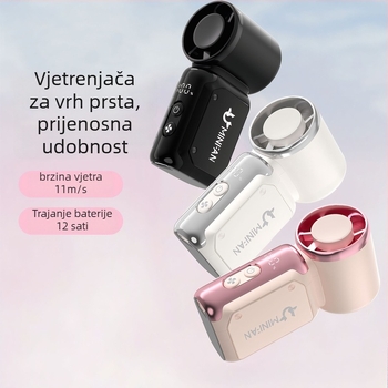 Ručni USB prijenosni ventilator, brushless motor, ugrađena baterija 4000–6000mAh, 6 lopatica, neprekidna regulacija brzine