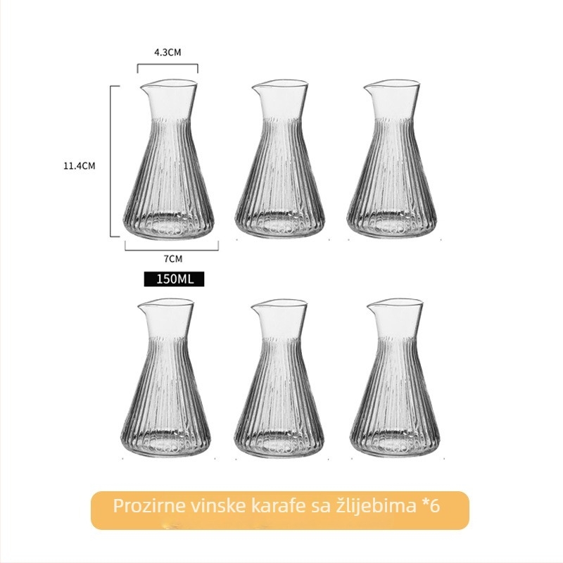Vinski set s dekantrom i čašama od stakla s kovovim rubom, kineskog stila, moderni minimalistički dizajn, Luxury Meow marka, tiskano logo, premium kvaliteta, lansirano ljeto 2021