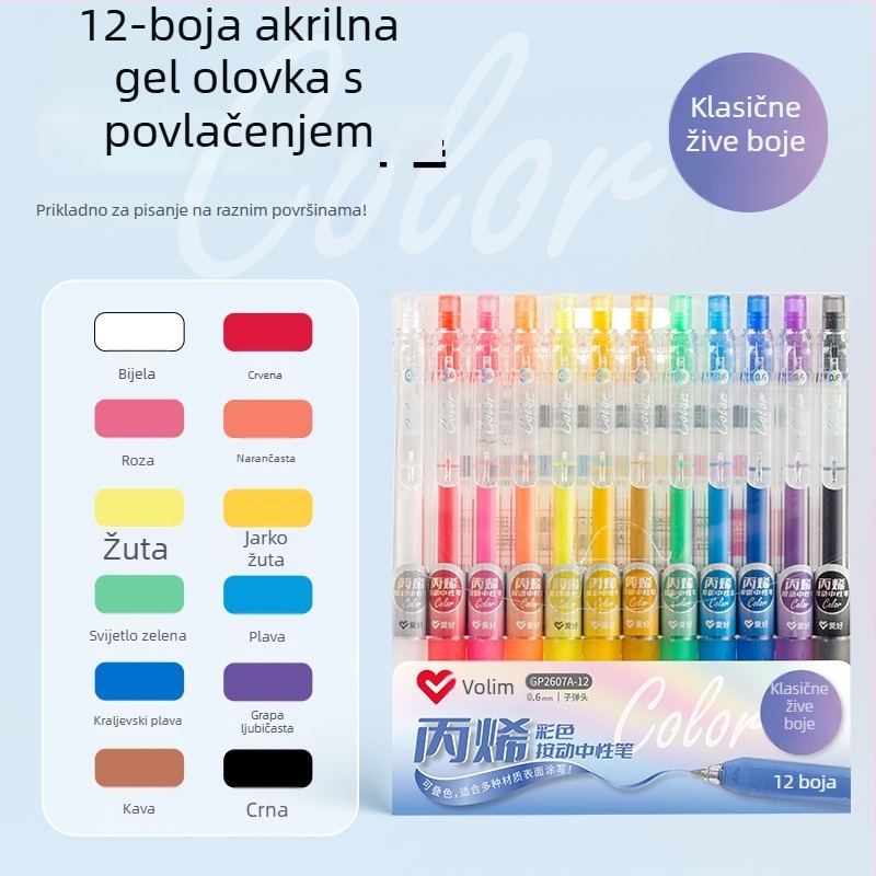 Akrilni marker za označivanje za osnovnoškolce, plastično kućište, pakiranje 6 komada, s jednim vrhom, nije izbrisiv