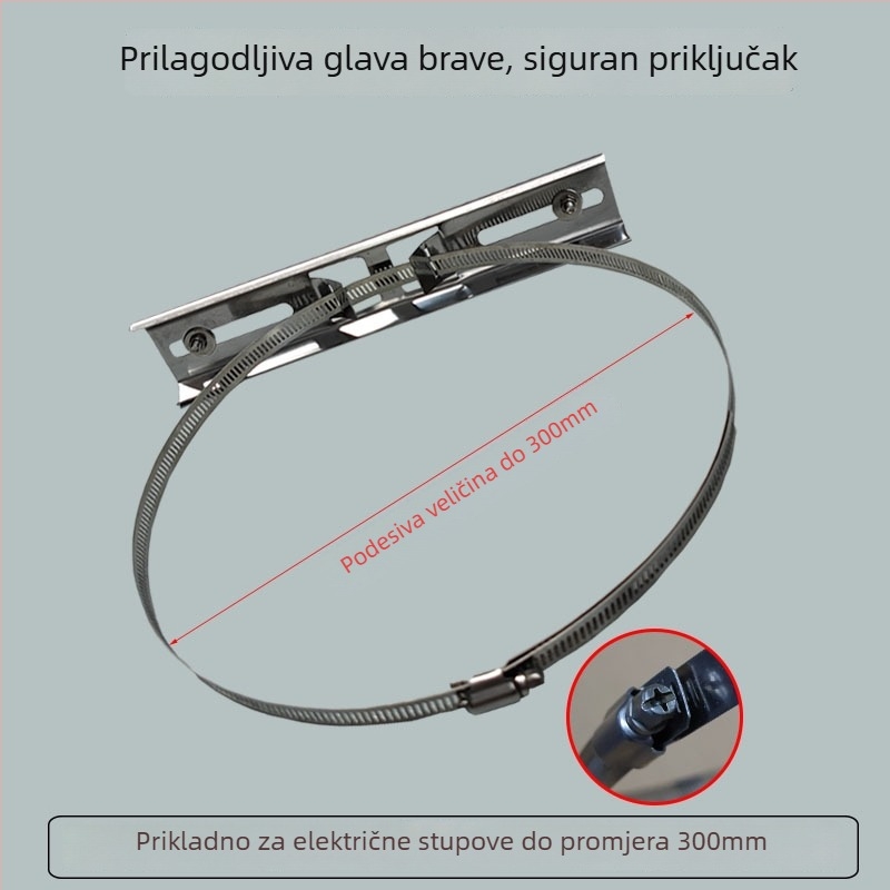 Nerđajući čelični prstenasti držač za električni stup, za ulicu rasvjetu i vodootporne kutije