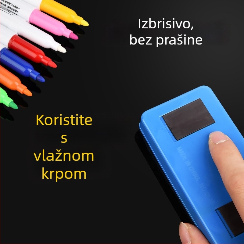 Izbrisivi marker za bijelu ploču, na bazi vode, plastično kućište, debljina linije 2, za crtanje