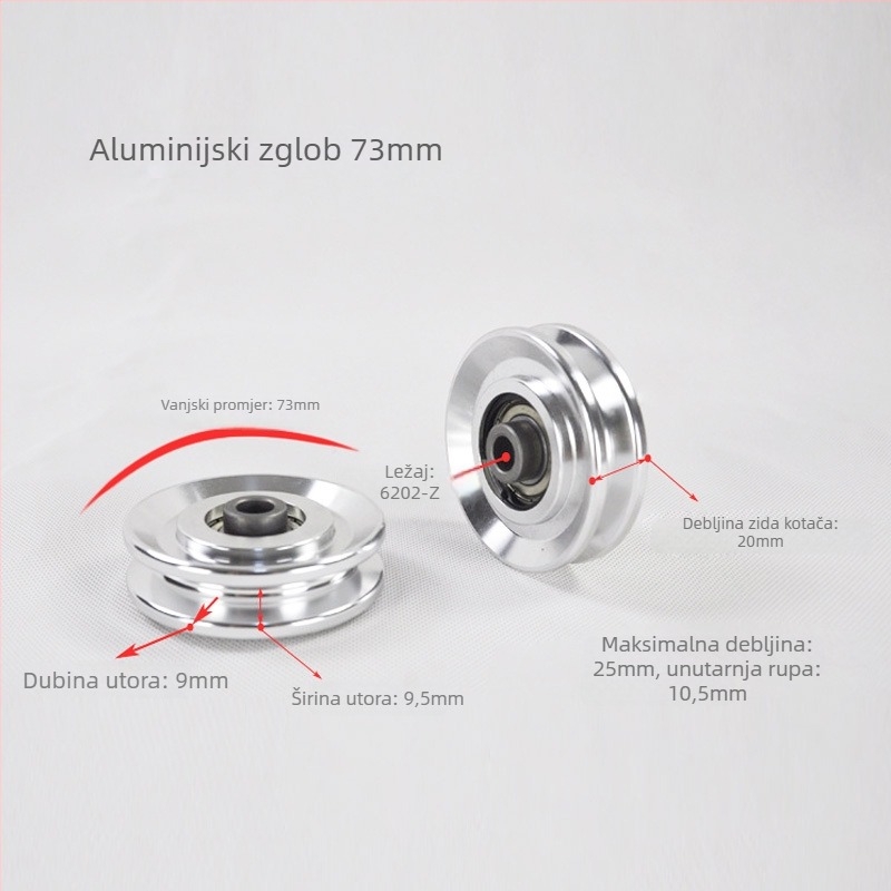 Kladka za fitness opremu – Weichen, aluminijska legura za zrakoplovnu industriju; namijenjeno fitness opremi i dodacima zaštite sportaša