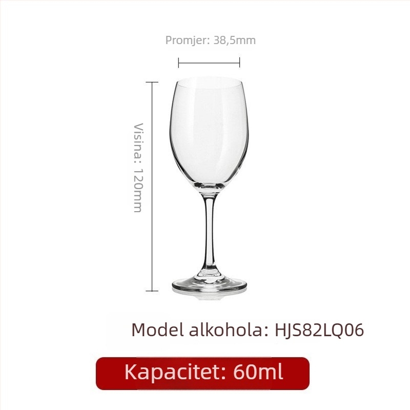 Kristalna čaša za vino s visokim nogama, moderan dizajn, kapacitet 201–300 ml, moguće tiskanje logotipa