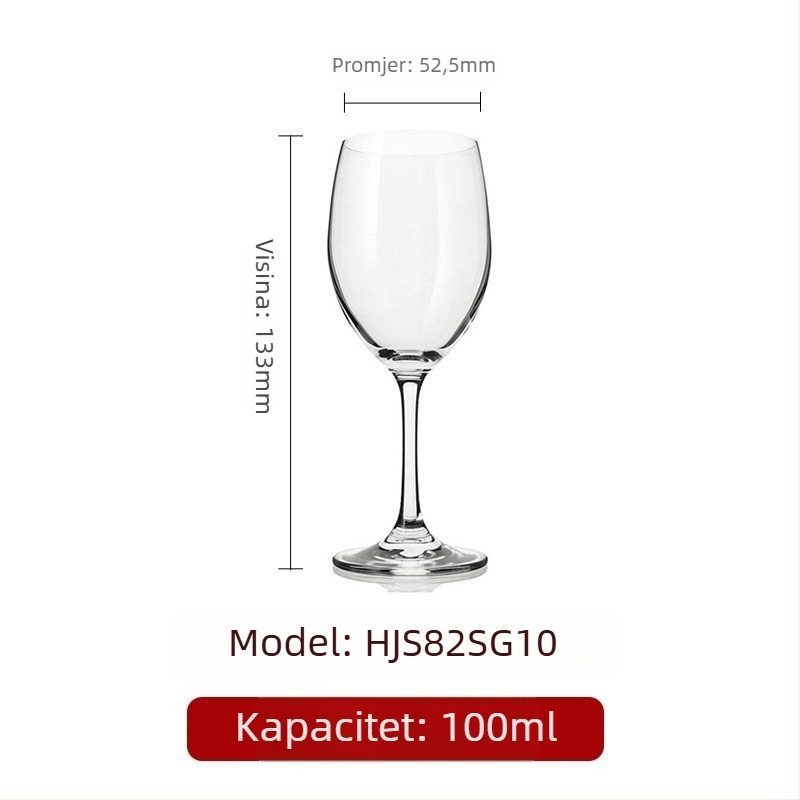 Kristalna čaša za vino s visokim nogama, moderan dizajn, kapacitet 201–300 ml, moguće tiskanje logotipa