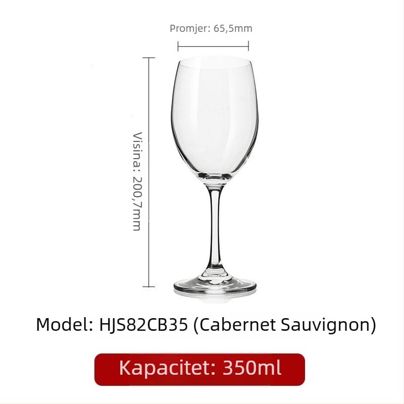 Kristalna čaša za vino s visokim nogama, moderan dizajn, kapacitet 201–300 ml, moguće tiskanje logotipa