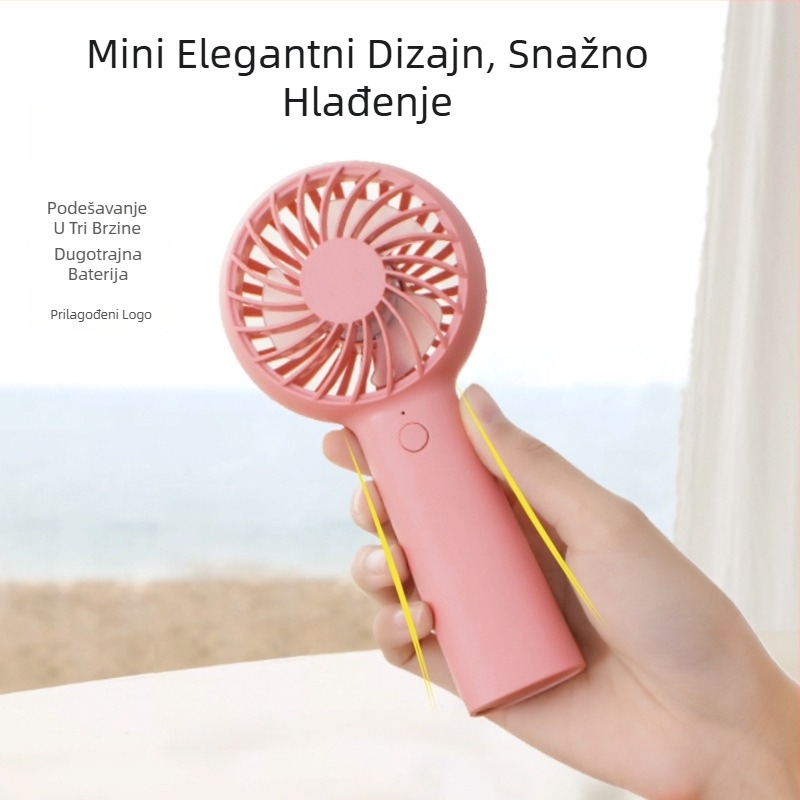 USB mini ručni ventilator s prilagođenim logom, prenosni punjivi ventilator s 4 lopaticama