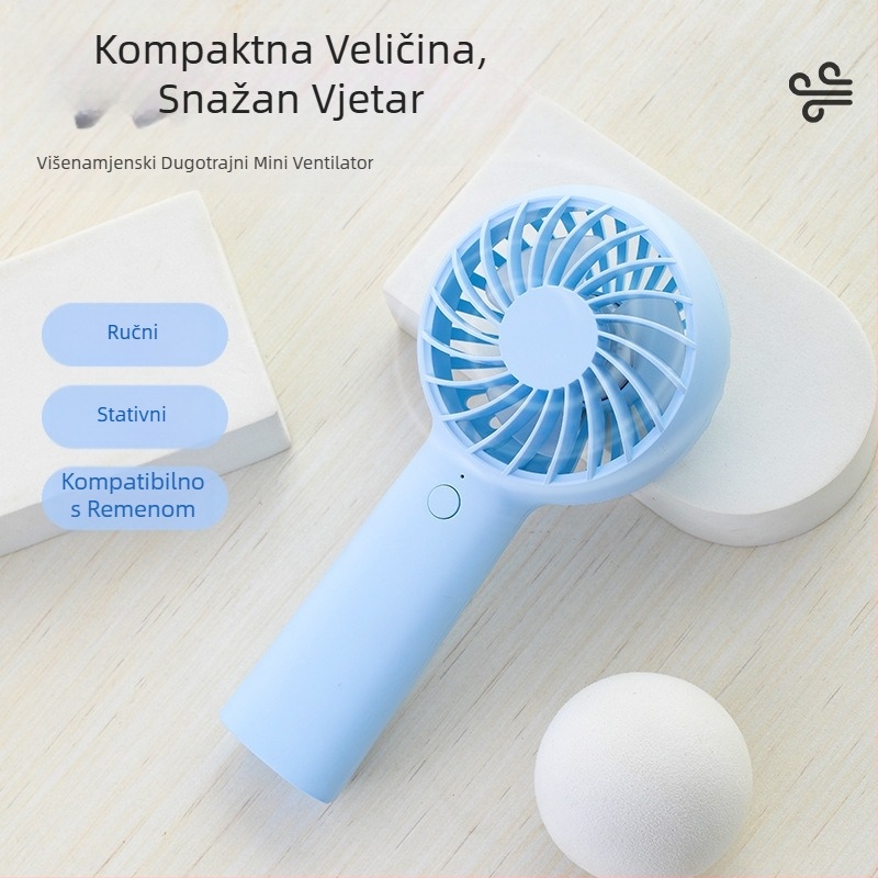 USB mini ručni ventilator s prilagođenim logom, prenosni punjivi ventilator s 4 lopaticama