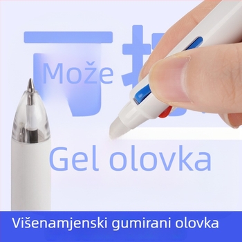 Gel pero s tri boje, izbrisivo, brzo sušeće tinta, plastično kućište