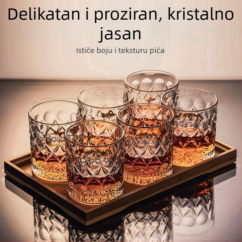 Set čaša za whisky - staklo, kapacitet 401–500 ml, 6–10 kom, moderni minimalistički stil, kartonska kutija