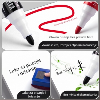 Truecolor marker za ploču — dopunjivi, vodena baza, debljina linije 1 mm, paket 144, u kutiji