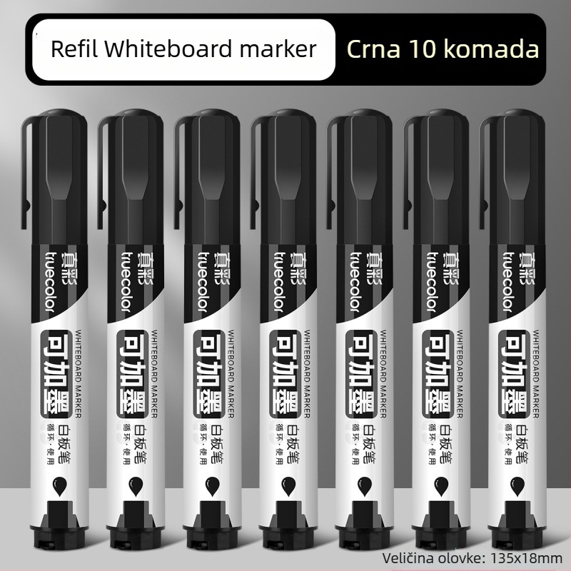 Truecolor marker za ploču — dopunjivi, vodena baza, debljina linije 1 mm, paket 144, u kutiji