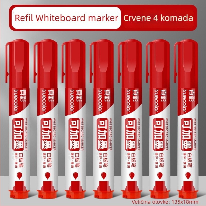 Truecolor marker za ploču — dopunjivi, vodena baza, debljina linije 1 mm, paket 144, u kutiji