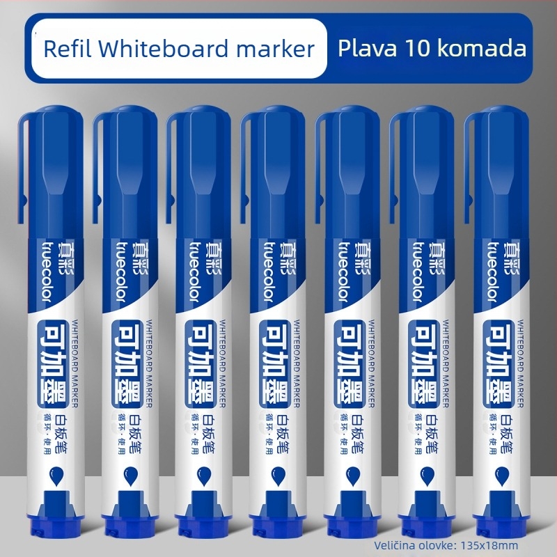 Truecolor marker za ploču — dopunjivi, vodena baza, debljina linije 1 mm, paket 144, u kutiji