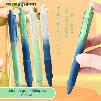 Pero s tintom Hero 1355A za učenike 3. i 4. razreda (Brand: Hero; Vrh: iridij; Sustav opskrbe mastilom: mastilo-sak; Kućište: plastika; Veličina vrha: 0,38 mm)