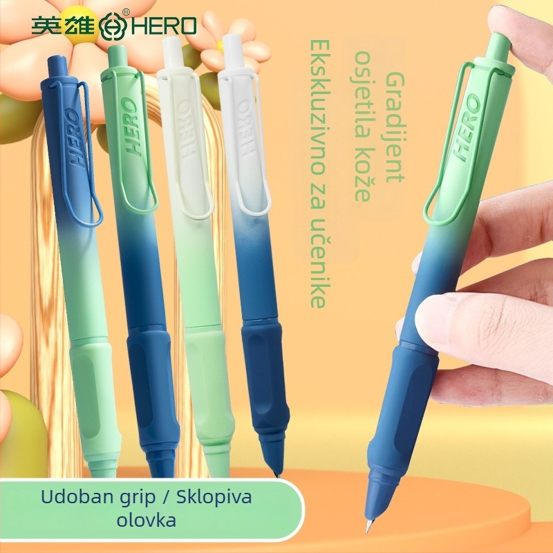 Pero s tintom Hero 1355A za učenike 3. i 4. razreda (Brand: Hero; Vrh: iridij; Sustav opskrbe mastilom: mastilo-sak; Kućište: plastika; Veličina vrha: 0,38 mm)