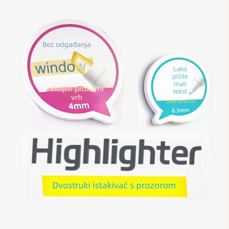 Dvostrani marker za isticanje, set, 6 kom, model 556, plastično kućište