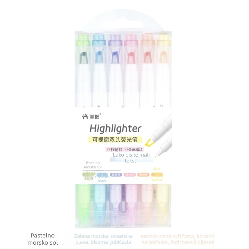 Dvostrani marker za isticanje, set, 6 kom, model 556, plastično kućište