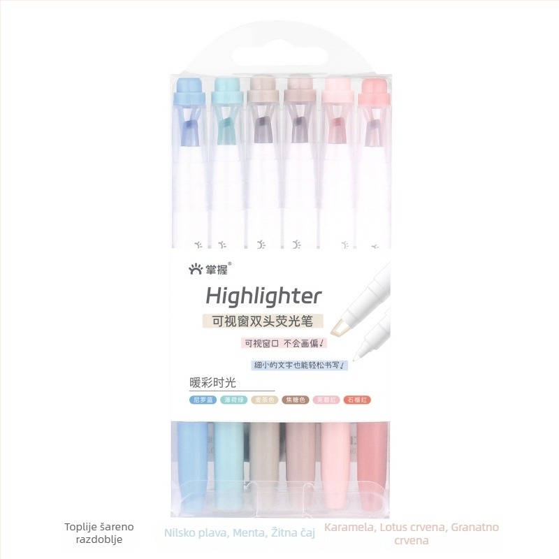 Dvostrani marker za isticanje, set, 6 kom, model 556, plastično kućište