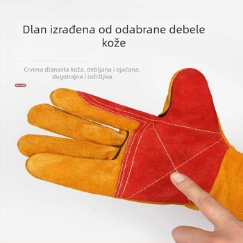 Rukavice za zavarivanje – koža goveda, debeli, bezšivne, otporne na habanje i opekline, zaštita od visokih temperatura za zavarivače