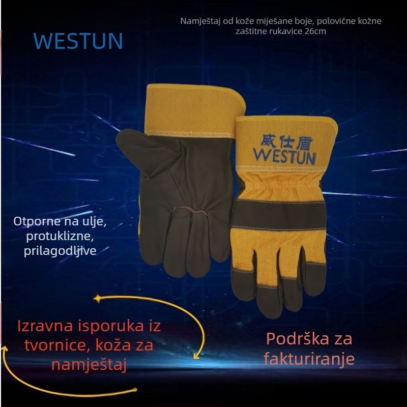 Weishidun rukavice za zavarivanje od kože namještaja za zaštitu pri radu