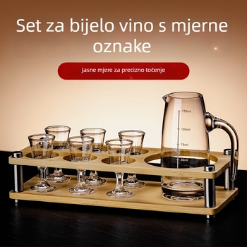 Kućni set za posluživanje liker-a od stakla – staklena čaša, kapacitet 101–200 ml, 6–10 komada, moderni minimalistički stil, moguć otisak logotipa