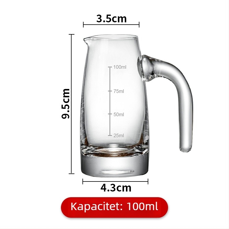 Kućni set za posluživanje liker-a od stakla – staklena čaša, kapacitet 101–200 ml, 6–10 komada, moderni minimalistički stil, moguć otisak logotipa
