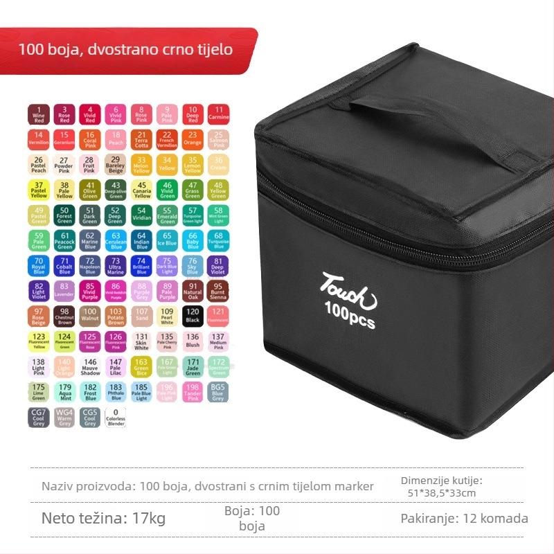 Touch Mark dvostrani marker set – mastilo na bazi ulja, osnovno pakiranje