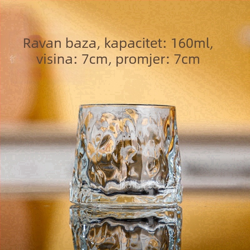 Whiskey čaša s rotirajućim dizajnom, otporno na toplinu staklo, kapacitet 101–200 ml, stil laganog luksuza, bez drške i poklopca