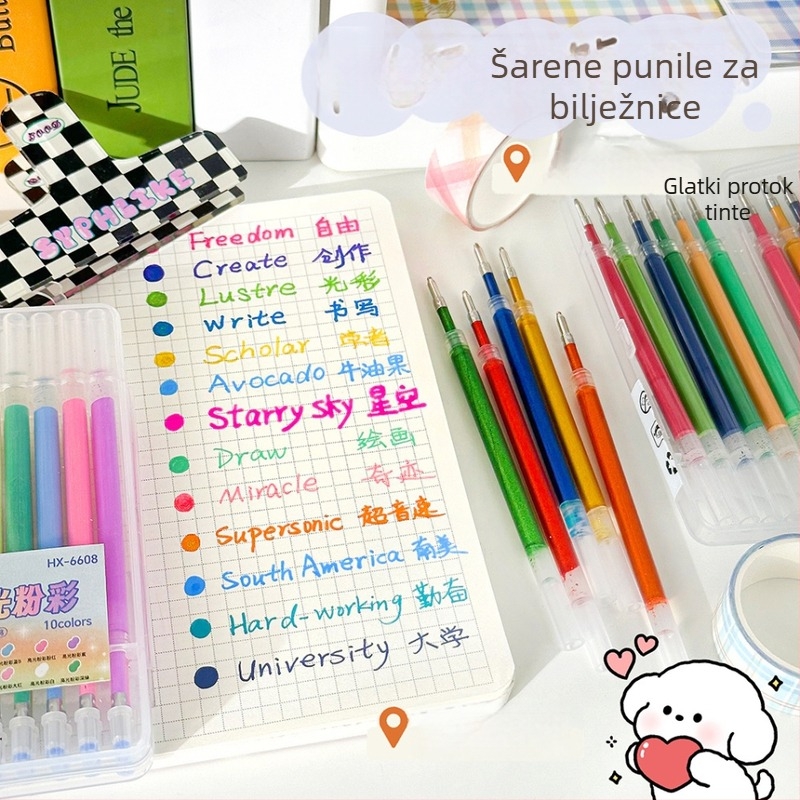 Refil za gel olovku, 0,7 mm, plastično tijelo, pakiranje u kutiji, marka Hundred Gold, pogodno za ručno crtanje