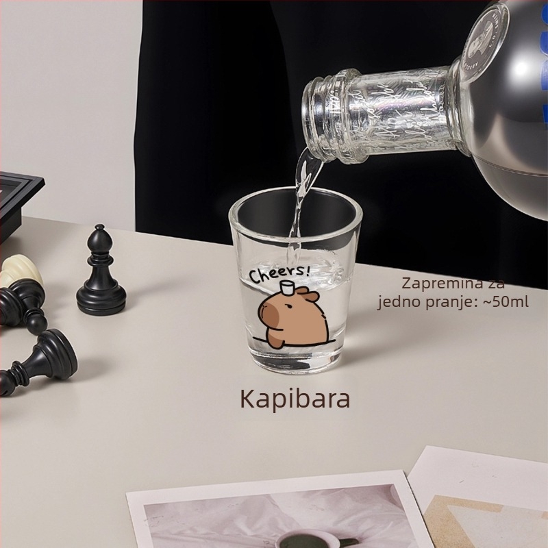 Set čaša za vino, 4 komada, dizajn šteneta i mačke, svjež i sladak stil, kapacitet 1–100 ml, tisk logotipa dostupan, pakiranje u boji