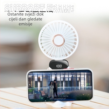 USB ručni ventilator – mini, prijenosni, sklopivi, napajanje preko USB-a, ugrađena baterija, 5 lopatica, 5 brzina, tih rad