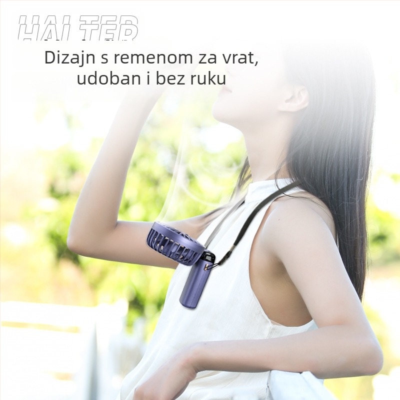 USB ručni ventilator – mini, prijenosni, sklopivi, napajanje preko USB-a, ugrađena baterija, 5 lopatica, 5 brzina, tih rad
