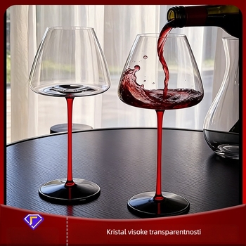Set čaša za crveno vino (2 kom) - bezolovničko kristalno staklo, kapacitet 601–700 ml, moderni minimalistički stil, Blossom Reflecting Moon