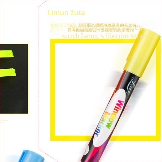 FL-001 Plastični izbrisivi marker za LED ploču – jednostrani vrh, otisak logotipa OK