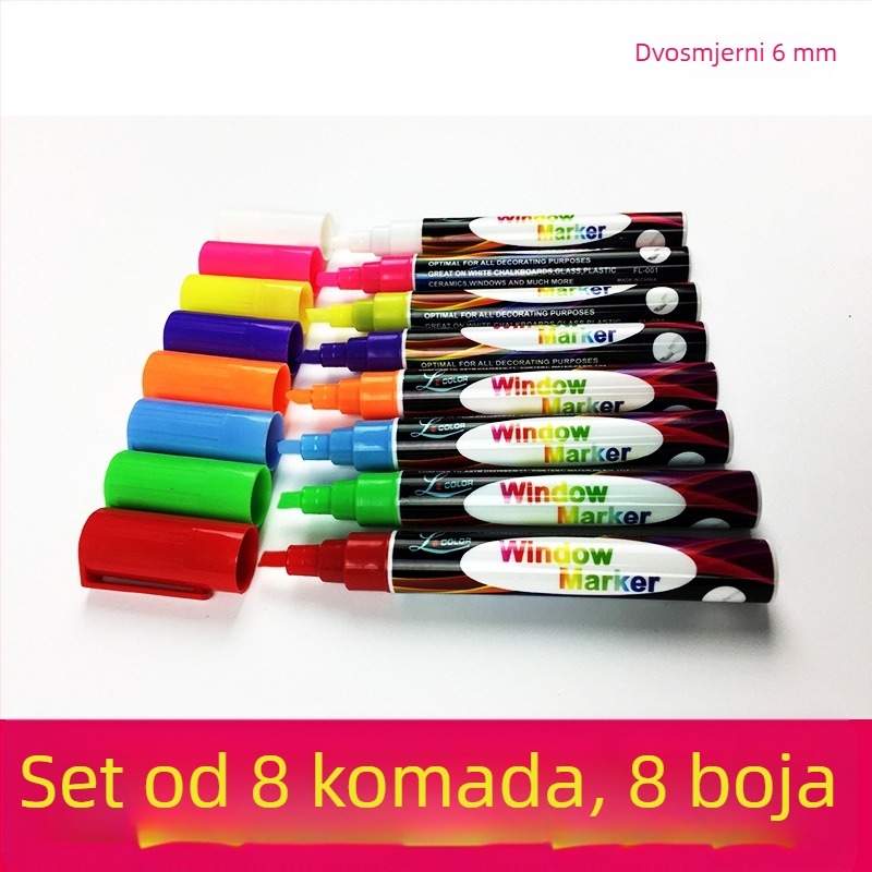 FL-001 Plastični izbrisivi marker za LED ploču – jednostrani vrh, otisak logotipa OK