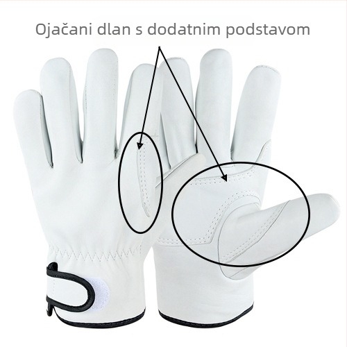 Rukavice za zavarivanje od ovčje kože za zavarivanje argonskim lukom, mekane, otporne na habanje, prozračne, protiv opekotina, fleksibilne, toplinski izolirane