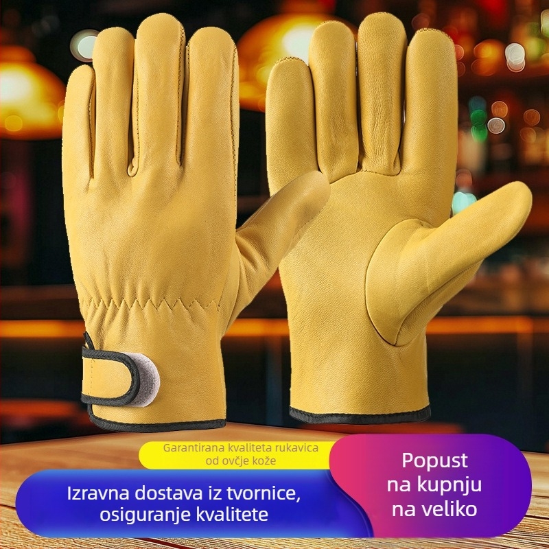 Rukavice za zavarivanje od ovčje kože za zavarivanje argonskim lukom, mekane, otporne na habanje, prozračne, protiv opekotina, fleksibilne, toplinski izolirane