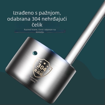 Set za vino od nehrđajućeg čelika s plosnatim držalom: izljevnik, mjerač, vinska žlica i lijevak
