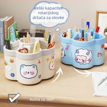 Okretni držač olovaka, model 0036, PP materijal, okrugli oblik, uredski organizator na stolu