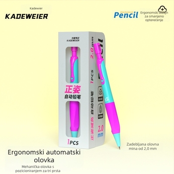 Cardwell KD-005 mehanička olovka, mekani grip, debeli grafit, dječji stil, za učenike osnovne škole