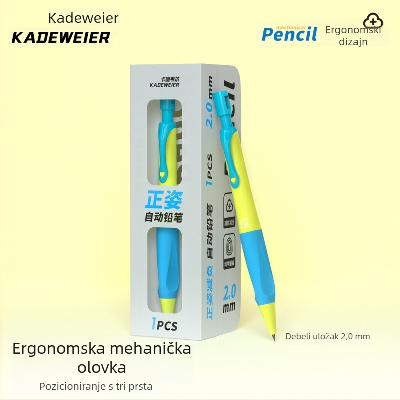 Cardwell KD-005 mehanička olovka, mekani grip, debeli grafit, dječji stil, za učenike osnovne škole