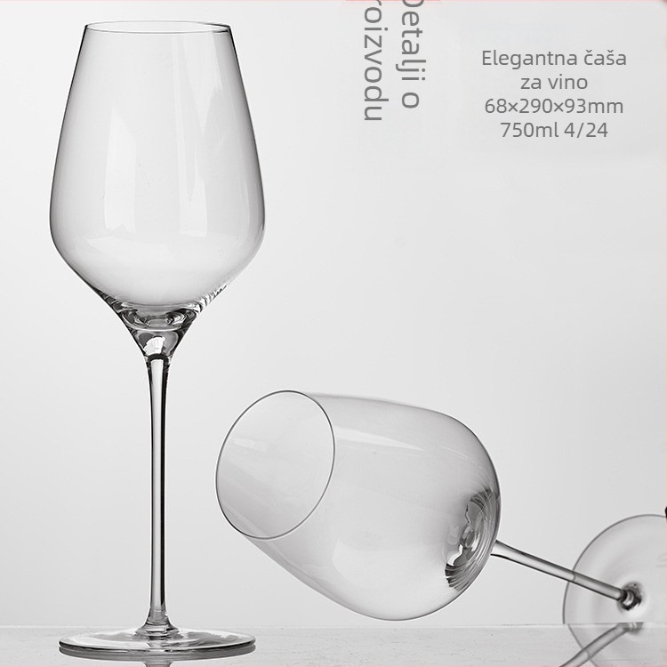 Elise čaša za vino, staklo, moderni minimalistički stil, široka čaša, otisnut logotip, pakiranje na pladnju