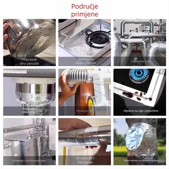 Traka od aluminijske folije bez podloge, otporna na visoke temperature, vodootporna, za vanjsku zaštitu i omatanje metalnih cijevi