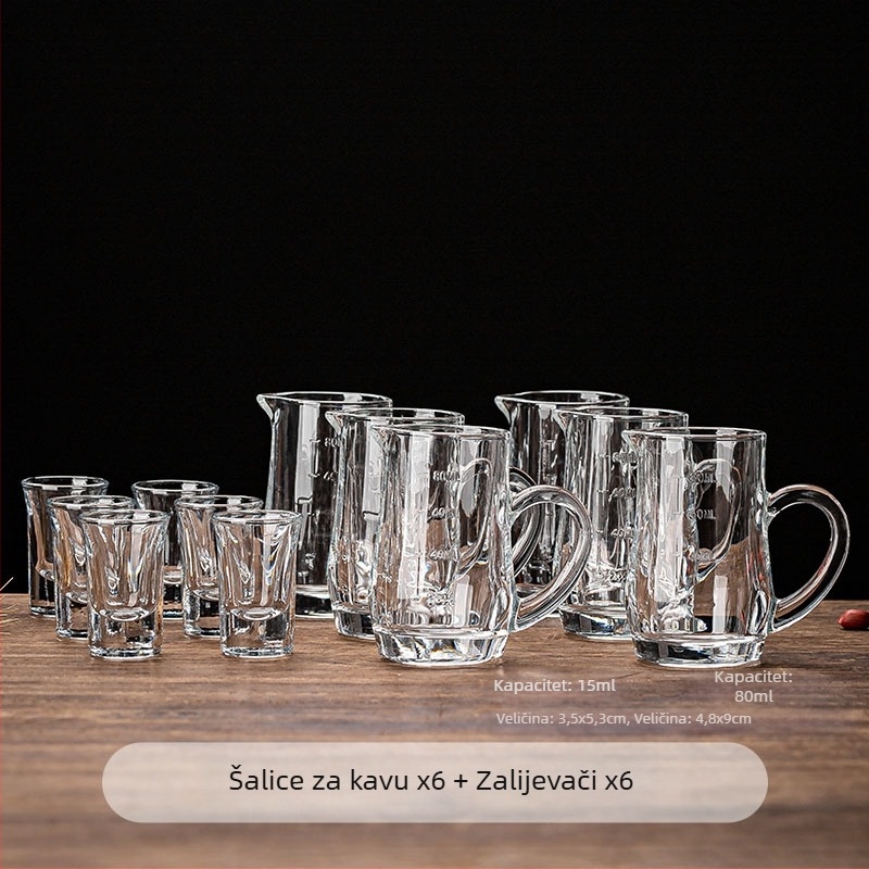 Green Apple set čaša za destilate, staklo, 6–10 kom, kapacitet 1–100 ml, novi kineski stil
