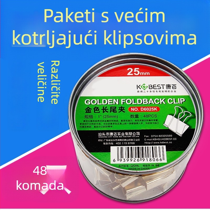 Metalen uredski klip s dugim repom | Marka: KOBEST Kangbai; Materijal: Metal; Tip: Šuplji klip