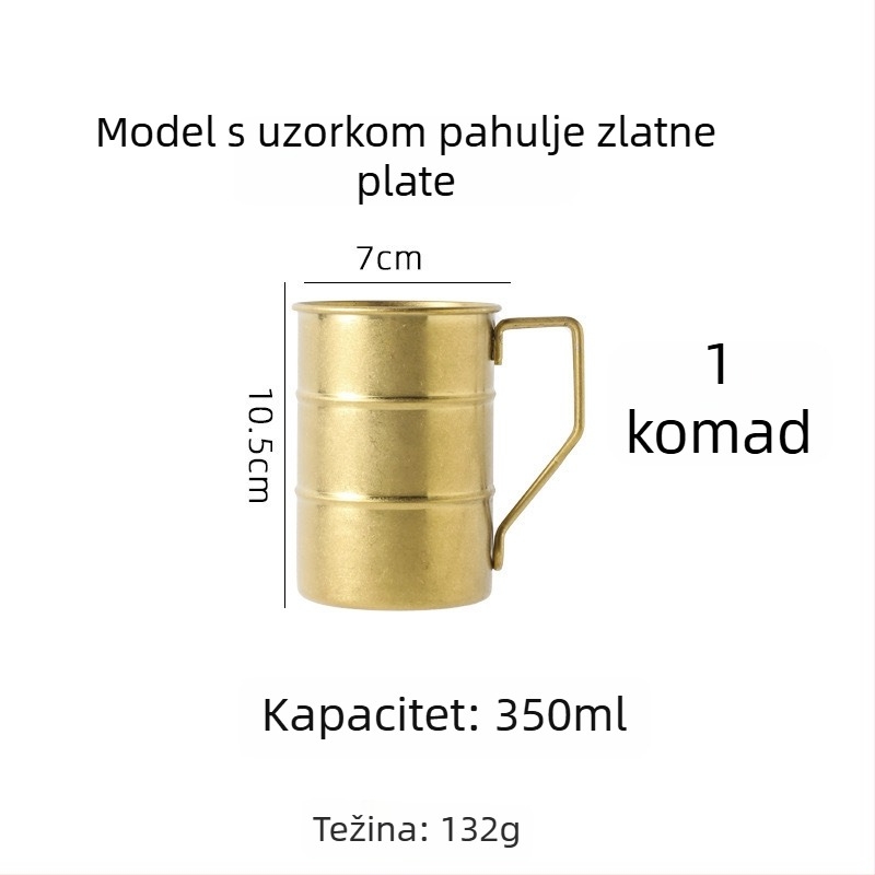 Pivska krigla od nehrđajućeg čelika 304, retro stil, marka New Platinum
