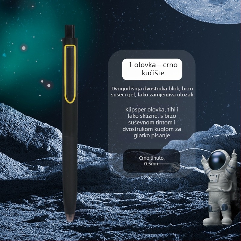 Dotted stone gel olovka iz serije Time and Space Capsule – plastično kućište, vrh od nehrđajućeg čelika, neizbrisiva