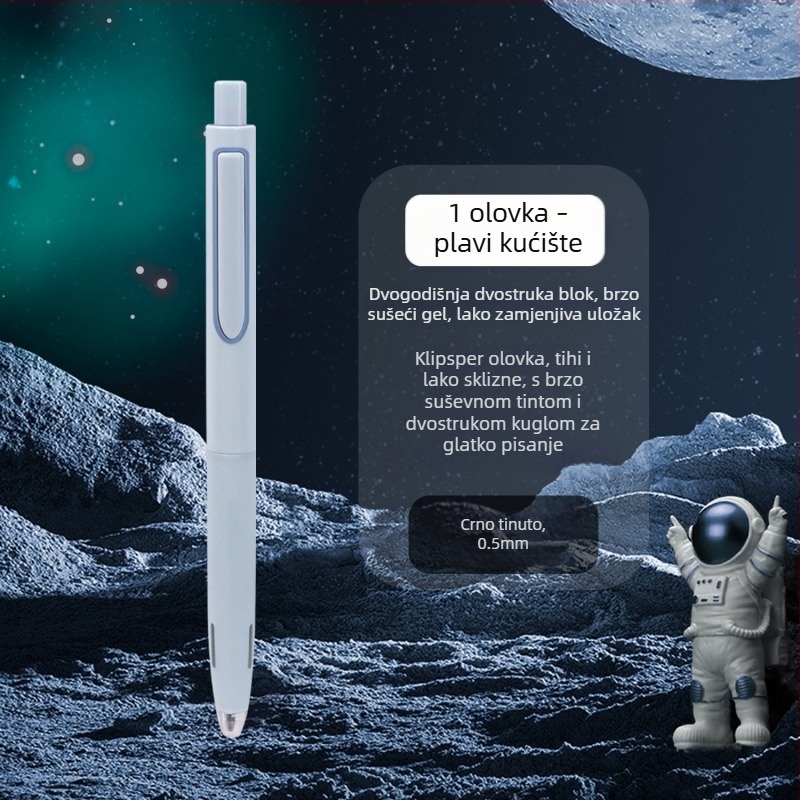 Dotted stone gel olovka iz serije Time and Space Capsule – plastično kućište, vrh od nehrđajućeg čelika, neizbrisiva