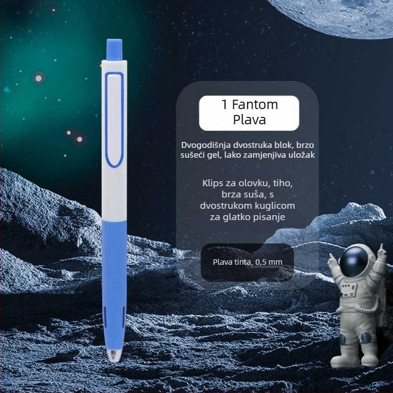 Dotted stone gel olovka iz serije Time and Space Capsule – plastično kućište, vrh od nehrđajućeg čelika, neizbrisiva