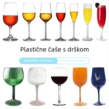 Plastična čaša za vino – stil National Tide Wind, tisk logotipa, prilagodljivo, pakiranje u pladnju